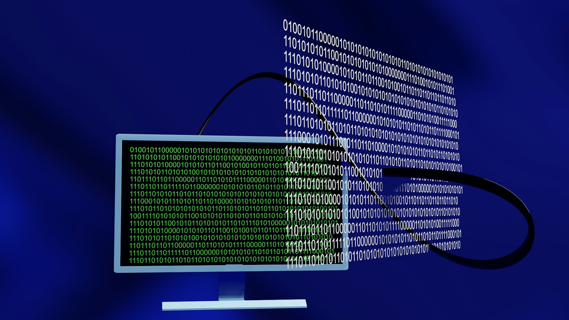 encrypted data streams a computer monitor with a lot of code on it